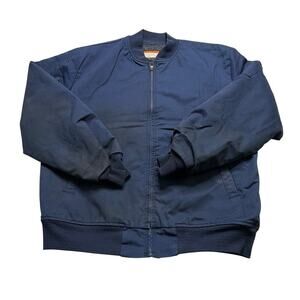 Vintage Mission Industries Workwear Bomber Jacket Navy Talon Zip USA Size L
